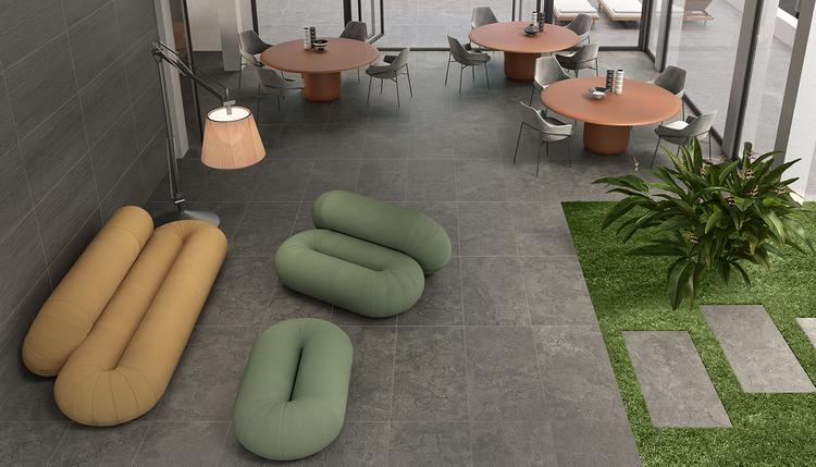 Portland Stone | Emilceramica Gres Porcelánico Ergon Portland Stone Piedra Restaurante Anthracite Vein Cut,anthracite Cross Cut Imagen Galería | Emilceramica