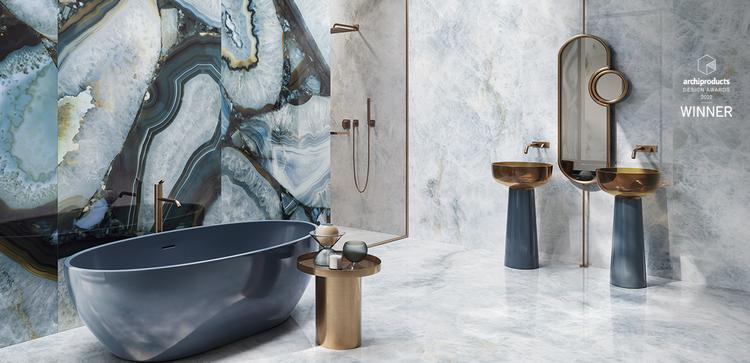 Tele di Marmo Precious | Emilceramica Gres Porcelánico Emil Tele Di Marmo Precious Mármol Baño Agate Azure Agate,crystal Azure Crystal Imagen Galería | Emilceramica